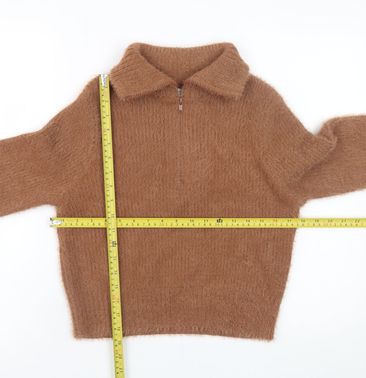 Womens UK Size S Ruby Moon Brown Half Zip Jumper