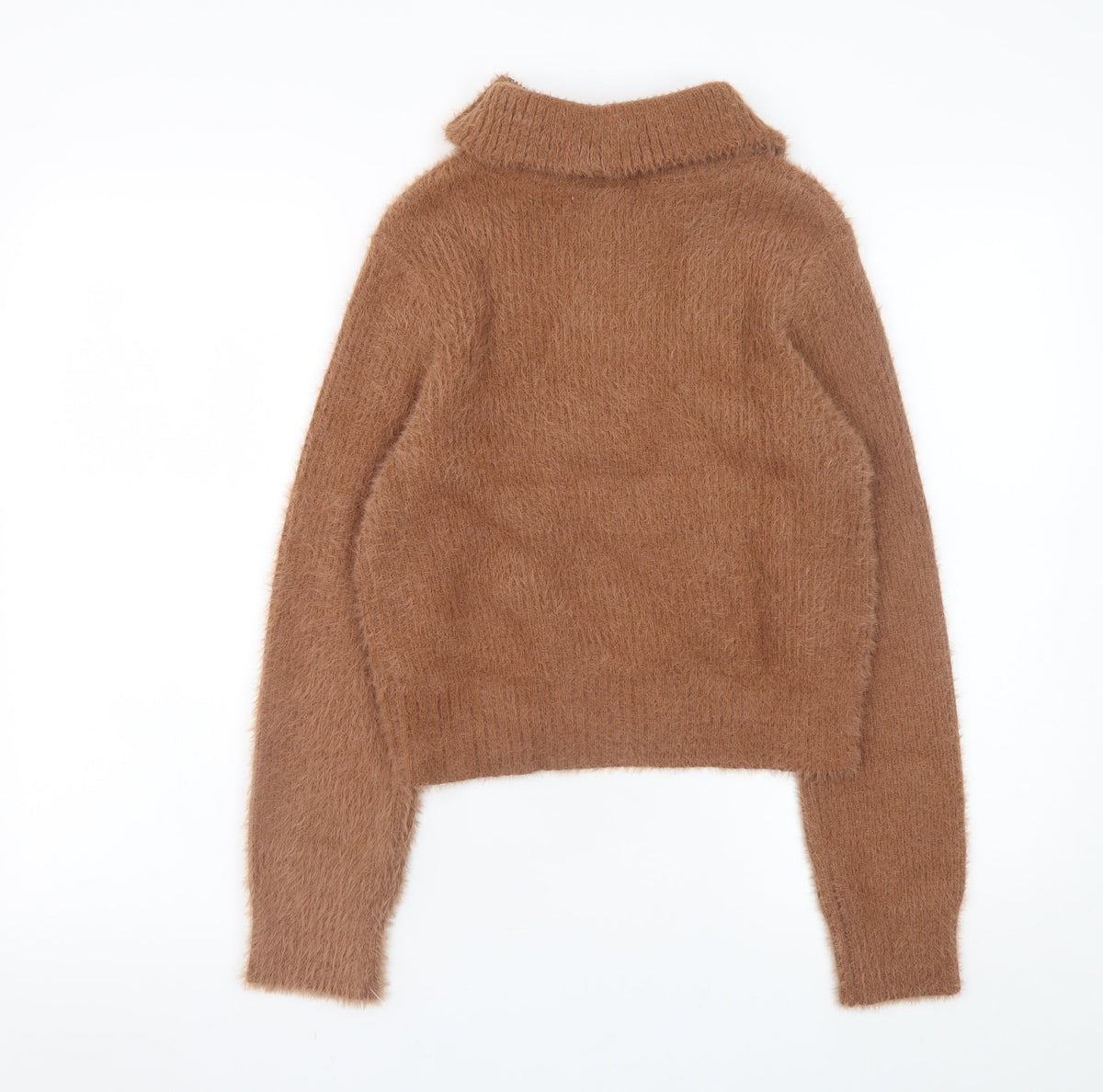 Womens UK Size S Ruby Moon Brown Half Zip Jumper