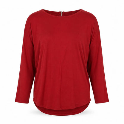 Select Women’s Red Crew Neck 3/4 Sleeve Blouse Size 8