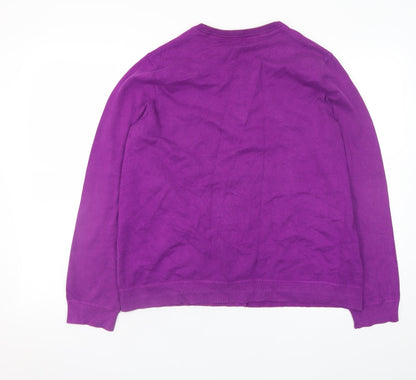 Eddie Bauer Women’s Purple XL Cotton Nylon Button Cardigan