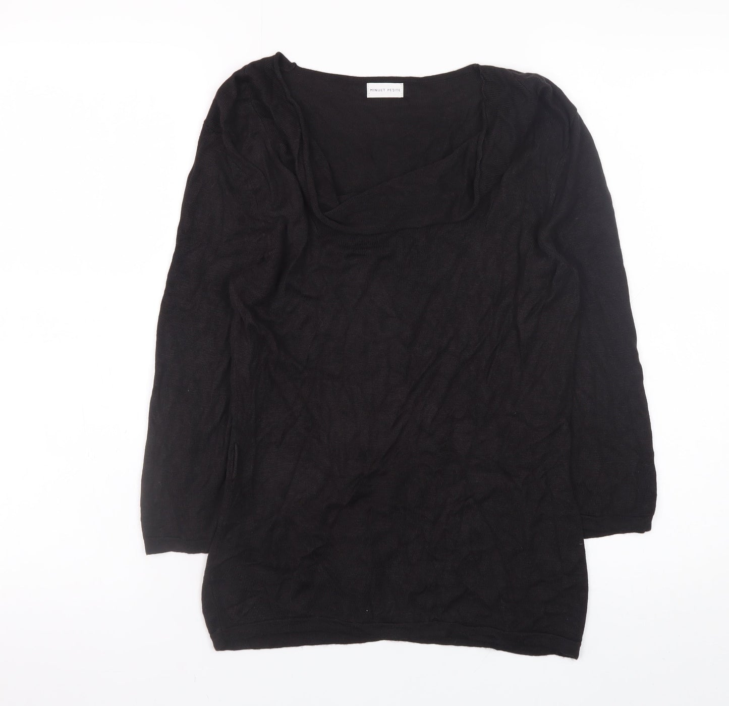 Womens UK Size 12 Minuet Petite Black Pullover Jumper