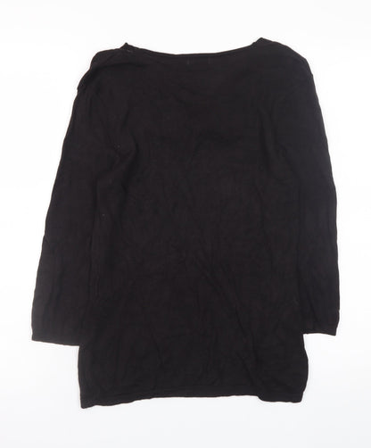 Womens UK Size 12 Minuet Petite Black Pullover Jumper