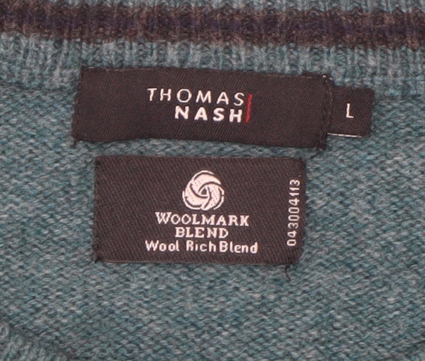 Mens UK Size L Thomas Nash Green Pullover Jumper