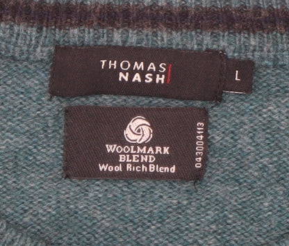 Mens UK Size L Thomas Nash Green Pullover Jumper