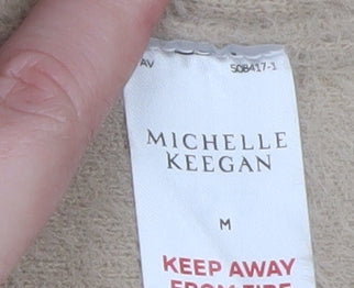 Womens UK Size M Michelle Keegan Beige Cardigan Jumper