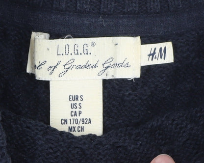 Womens UK Size 10 H&M Blue Pullover Jumper