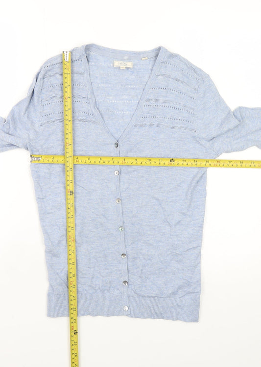 Womens UK Size 6 Fat Face Blue Cardigan Jumper