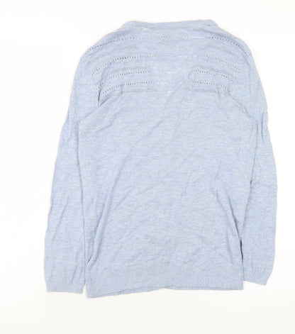 Womens UK Size 6 Fat Face Blue Cardigan Jumper