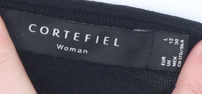Womens UK Size 14 Cortefiel Black Pullover Jumper