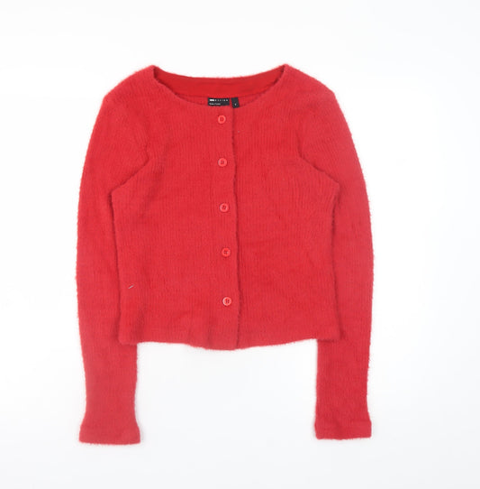 Womens UK Size M ASOS DESIGN Red Cardigan Jumper