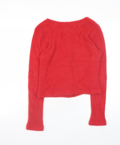 Womens UK Size M ASOS DESIGN Red Cardigan Jumper