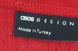 Womens UK Size M ASOS DESIGN Red Cardigan Jumper