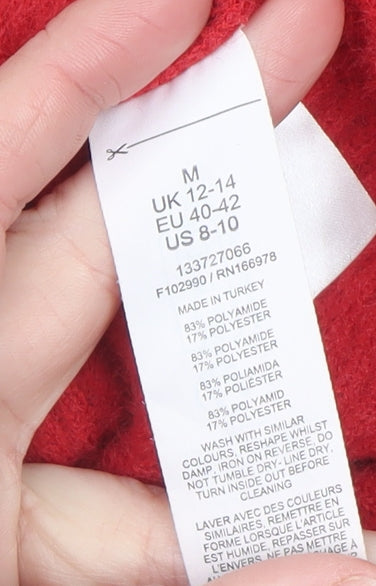 Womens UK Size M ASOS DESIGN Red Cardigan Jumper