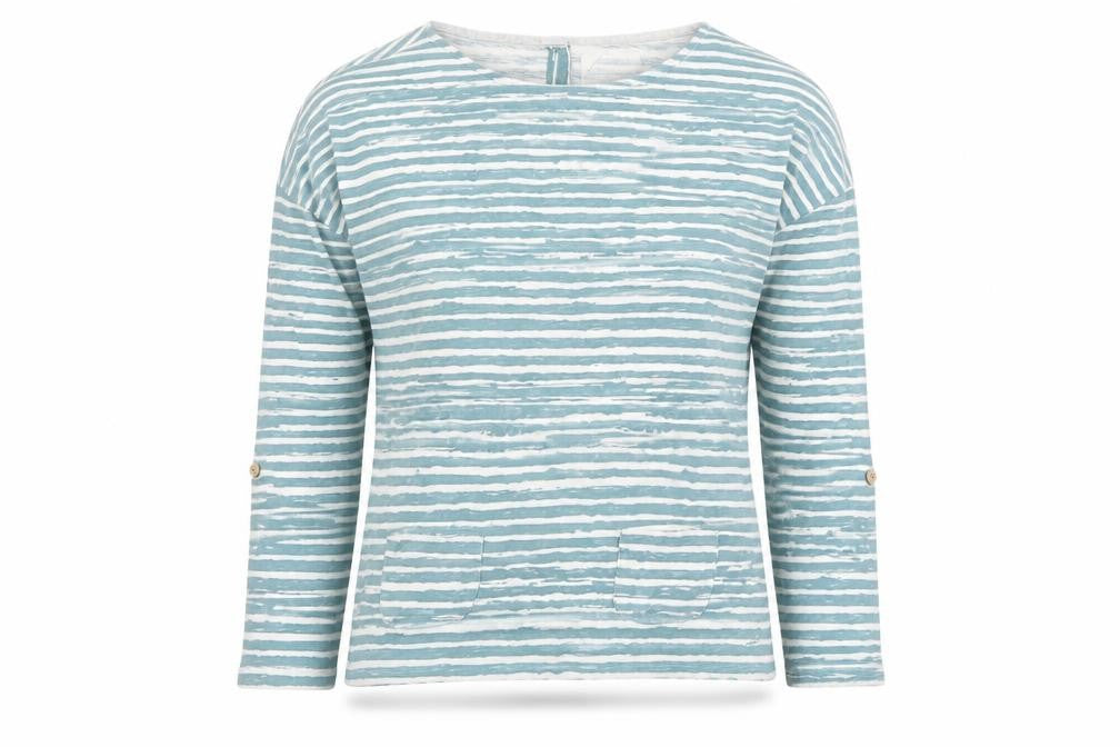 Womens UK Size 10 Mantaray Blue Basic T-Shirt
