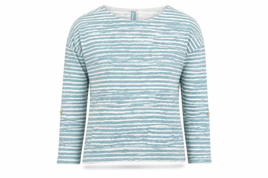 Womens UK Size 10 Mantaray Blue Basic T-Shirt