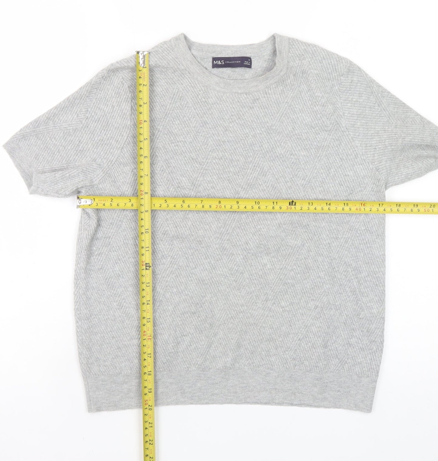 Womens UK Size 14 Marks and Spencer Grey Pullover Jumper