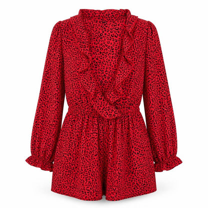 Womens UK Size 10 H&M One-Piece Red Playsuit