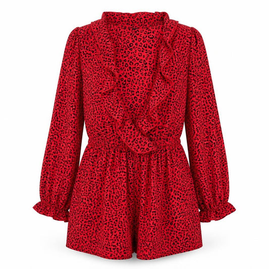 Womens UK Size 10 H&M One-Piece Red Playsuit