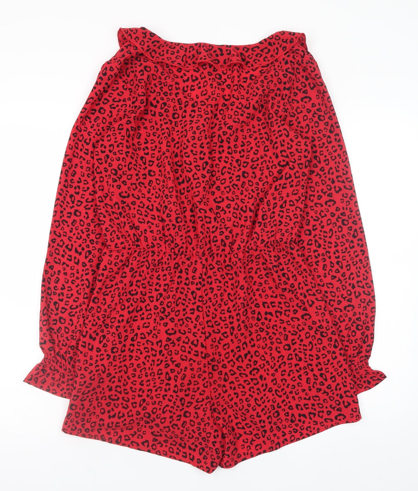 Womens UK Size 10 H&M One-Piece Red Playsuit