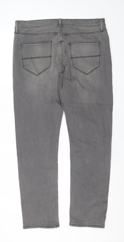 Mens UK Size L Marks and Spencer Slim Fit Straight Grey Jeans