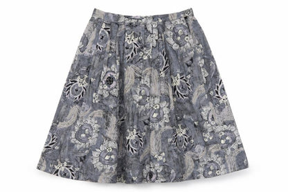 Miss Astor Women’s Grey Floral Pleated Midi Skirt Size 14
