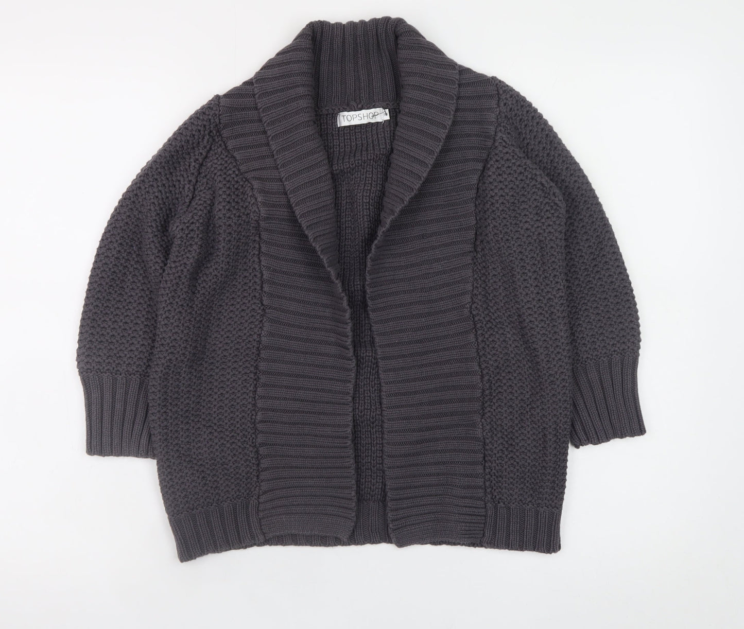Womens UK Size 10 Topshop Grey Cardigan Jumper