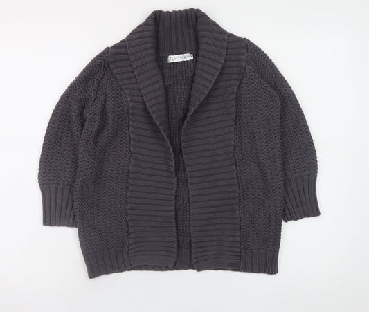 Womens UK Size 10 Topshop Grey Cardigan Jumper