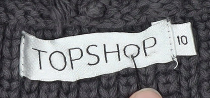Womens UK Size 10 Topshop Grey Cardigan Jumper