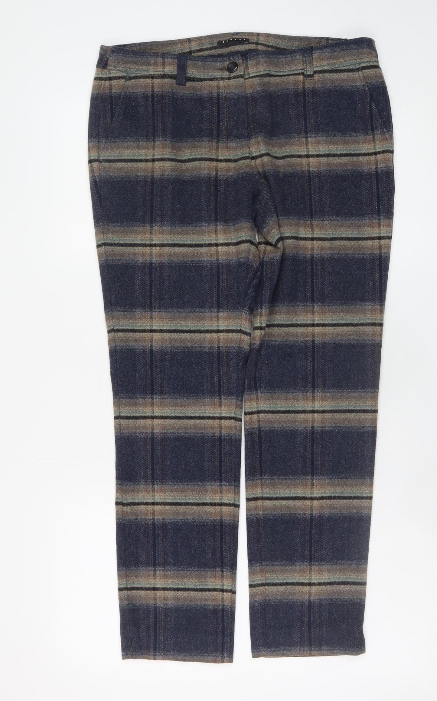 Mens UK Size S Sisley Regular Fit Casual Business Brown Trousers