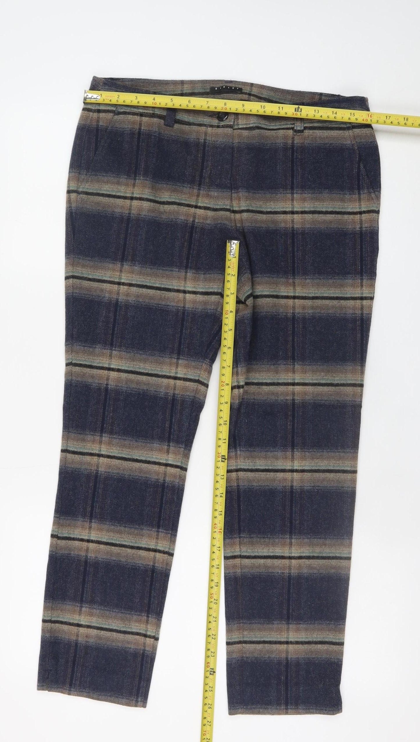 Mens UK Size S Sisley Regular Fit Casual Business Brown Trousers