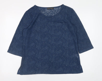 Womens UK Size 14 Just Elegance Blue Basic Blouse