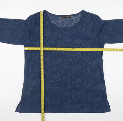 Womens UK Size 14 Just Elegance Blue Basic Blouse