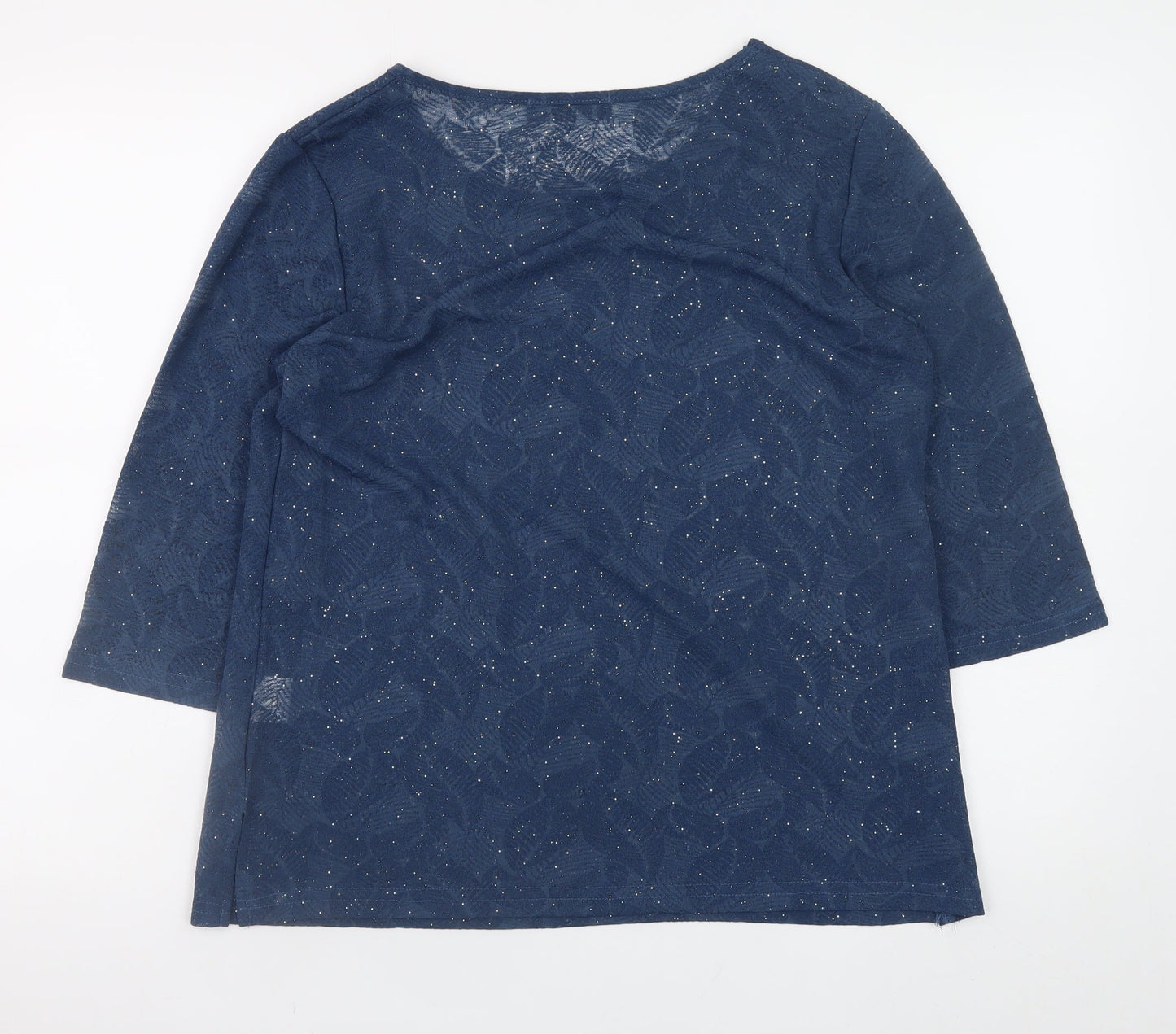 Womens UK Size 14 Just Elegance Blue Basic Blouse