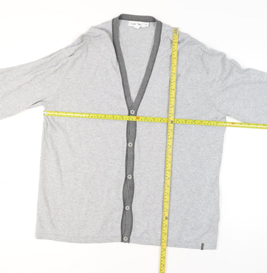Mens UK Size XL Calvin Klein Grey Cardigan Jumper