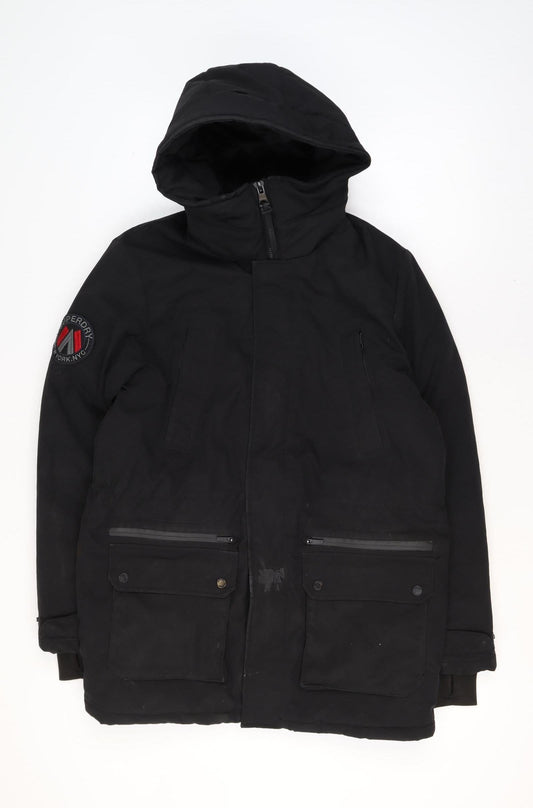 Mens UK Size S Superdry Black Parka Coat
