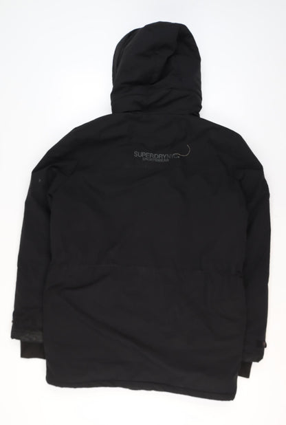 Mens UK Size S Superdry Black Parka Coat