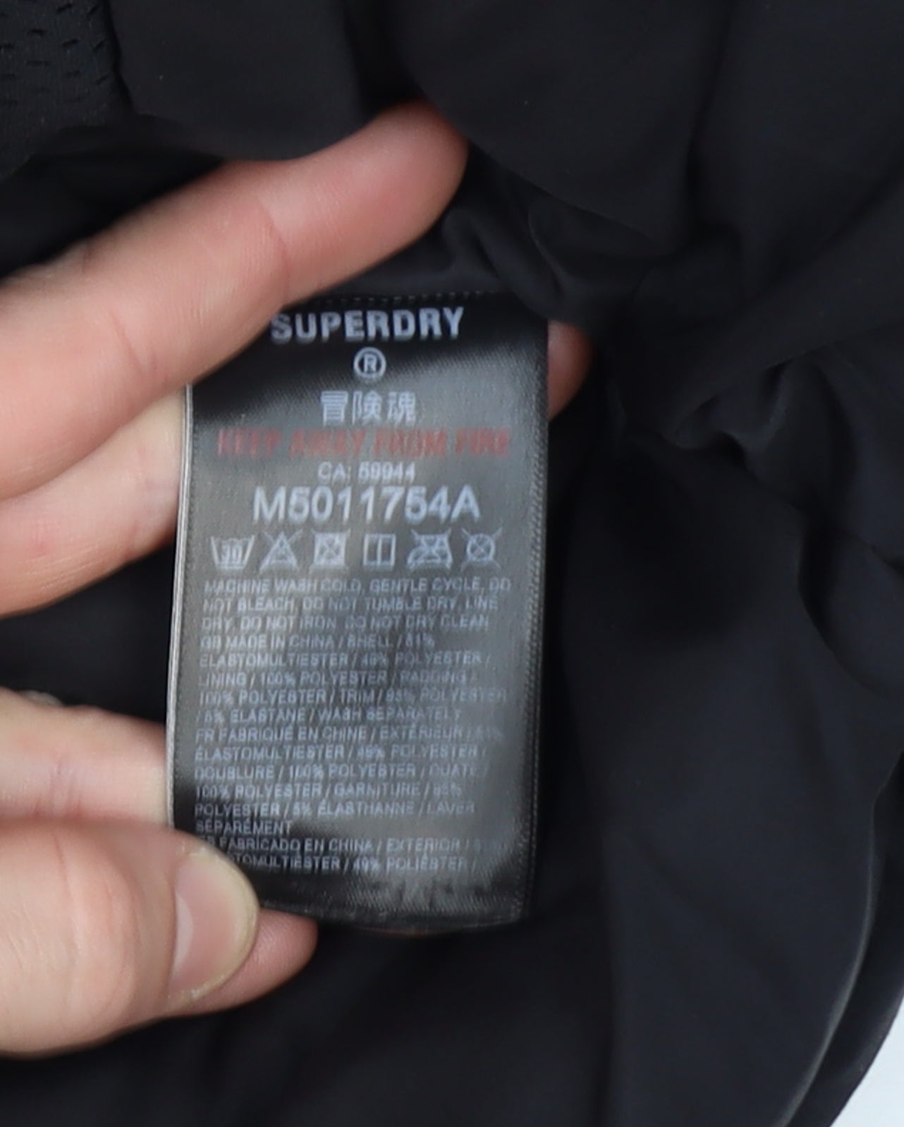 Mens UK Size S Superdry Black Parka Coat