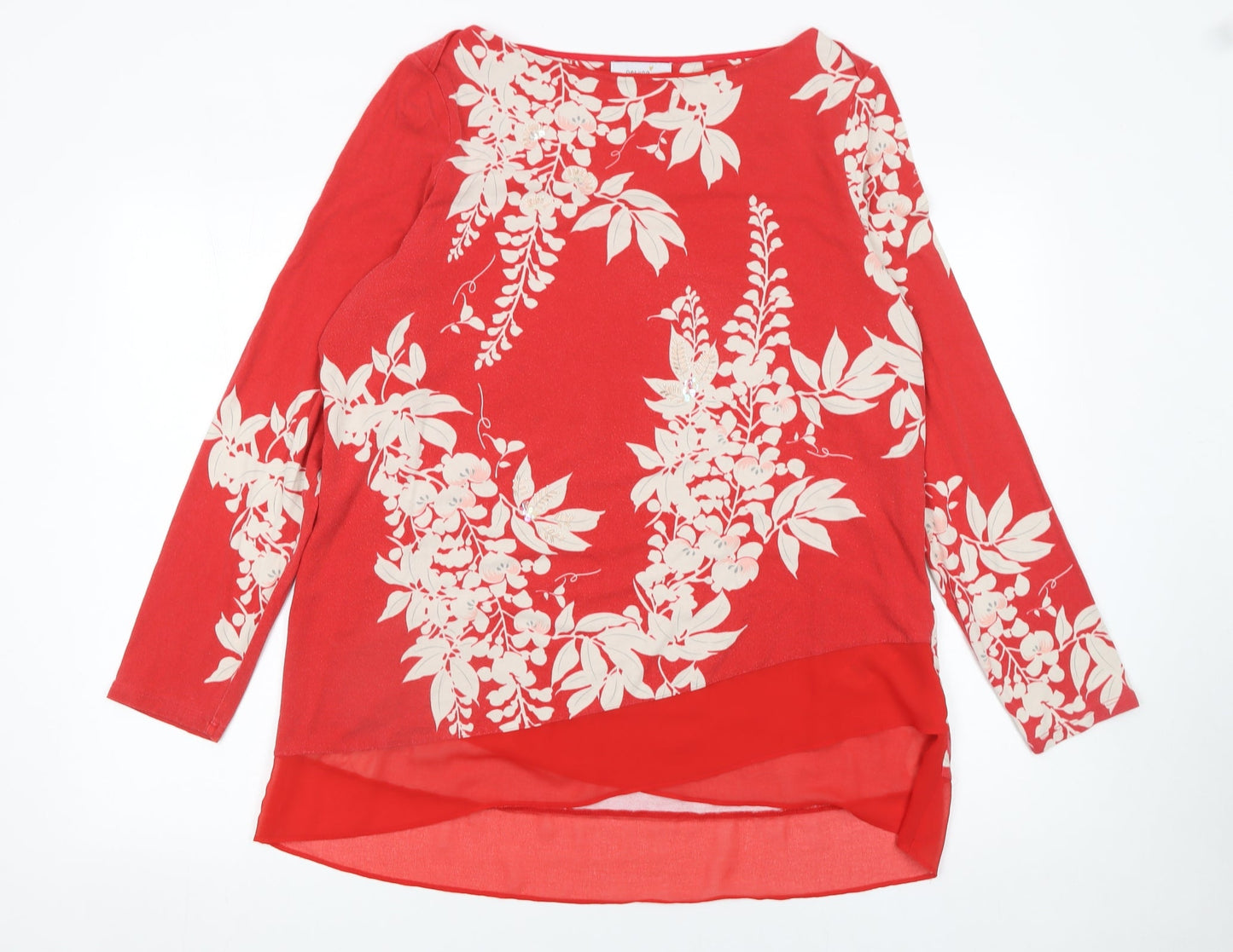 Womens UK Size 18 Marks and Spencer Red Tunic Blouse