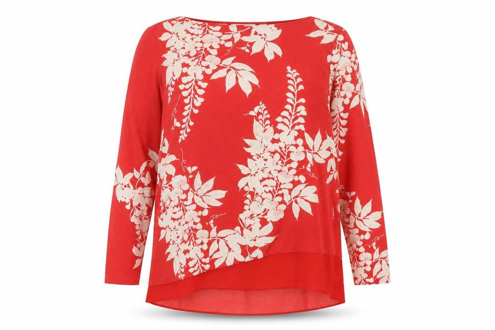Womens UK Size 18 Marks and Spencer Red Tunic Blouse