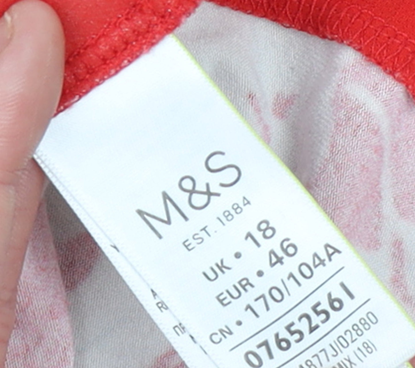 Womens UK Size 18 Marks and Spencer Red Tunic Blouse