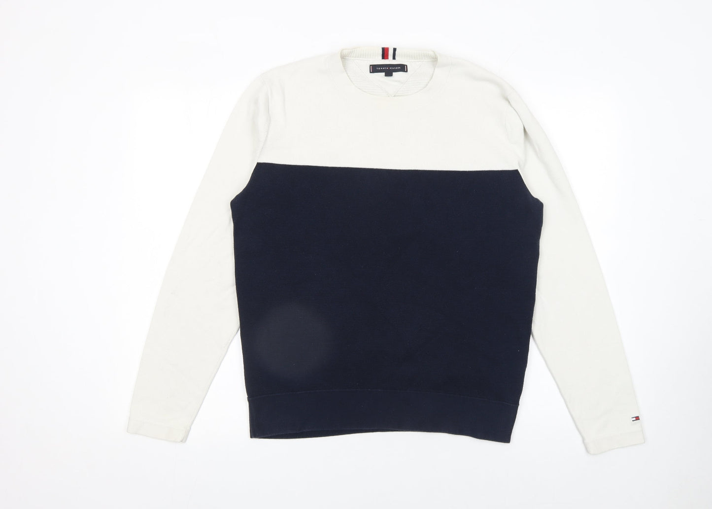 Mens UK Size M Tommy Hilfiger Blue Pullover Jumper