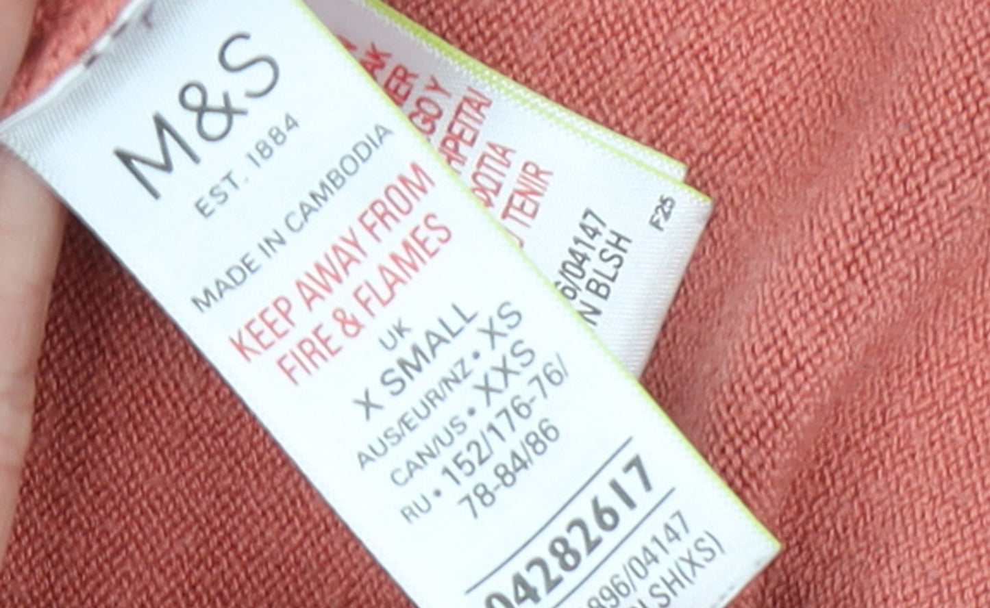 Womens UK Size XS Marks and Spencer Pink Pullover Jumper