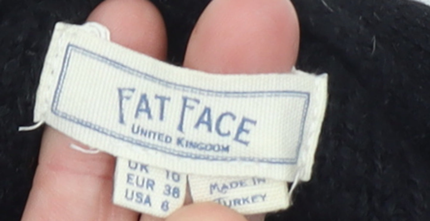 Womens UK Size 10 Fat Face Black Cardigan Jumper
