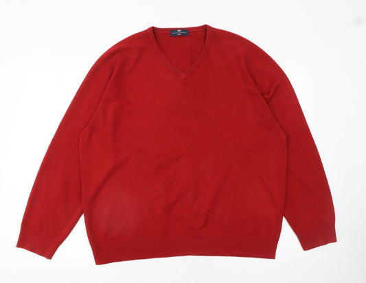 Mens UK Size XL Marks and Spencer Red Pullover Jumper