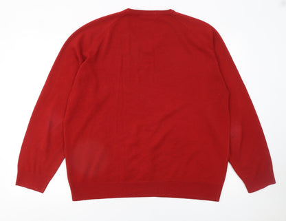 Mens UK Size XL Marks and Spencer Red Pullover Jumper