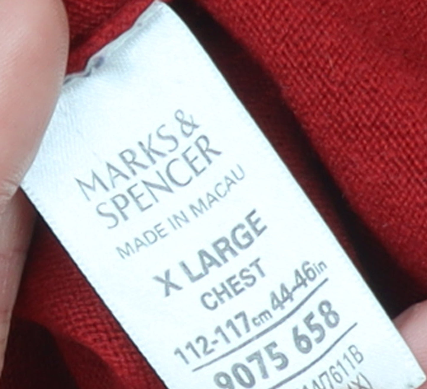 Mens UK Size XL Marks and Spencer Red Pullover Jumper