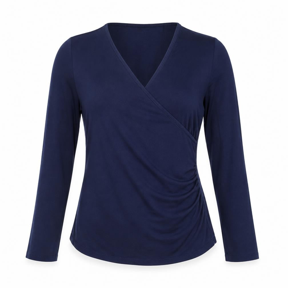 Womens UK Size 14 Charles Tyrwhitt Blue Wrap Blouse