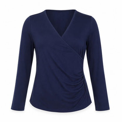 Womens UK Size 14 Charles Tyrwhitt Blue Wrap Blouse