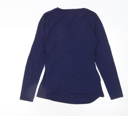 Womens UK Size 14 Charles Tyrwhitt Blue Wrap Blouse