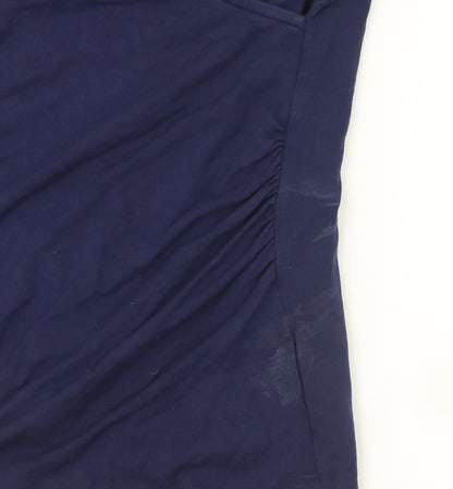 Womens UK Size 14 Charles Tyrwhitt Blue Wrap Blouse